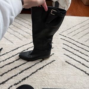 Burberry Black Knee-High Leather Riding Boots